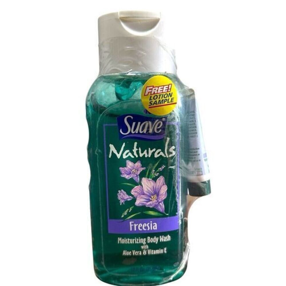 Vtg Suave Naturals Freesia Body Wash RARE Discontinued Sealed NOS Bonus Lotion
